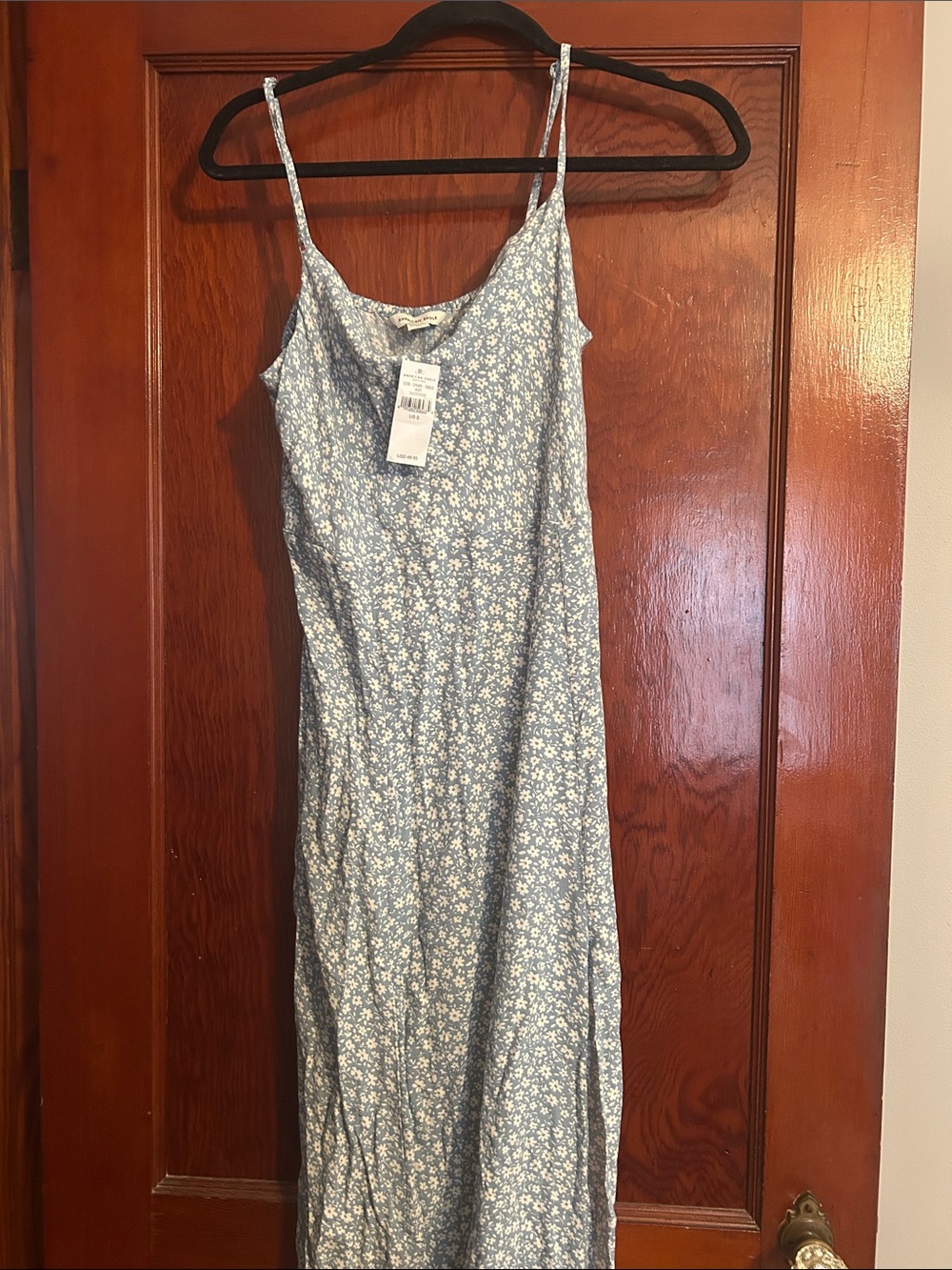 American Eagle Outfitters Blue Floral Maxi Slip Dress